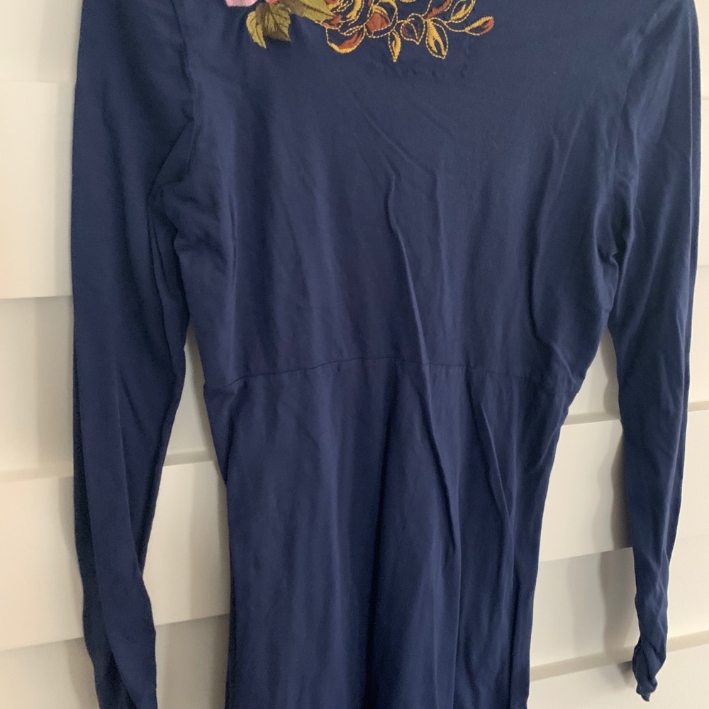 (NWOT)JW- Blue Long Sleeve Midi Dress - Picture 6 of 8